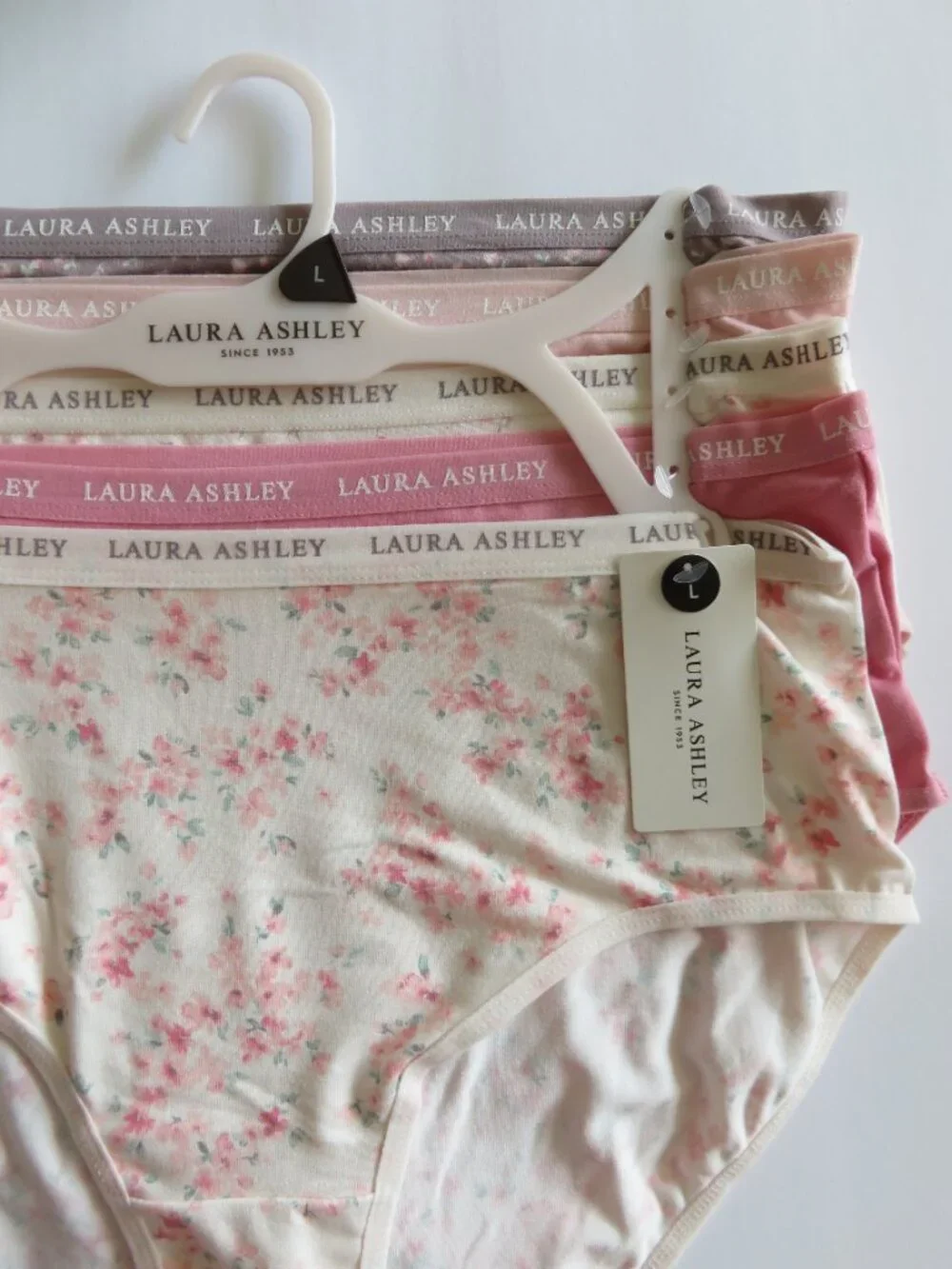 (#101) Laura Ashley Super Soft 5 piece set Briefs Panties Size L